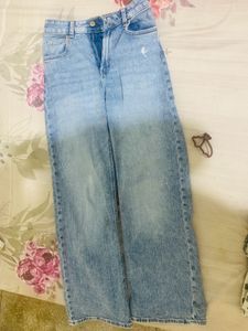 H&M Light Wash Wide Leg Jeans