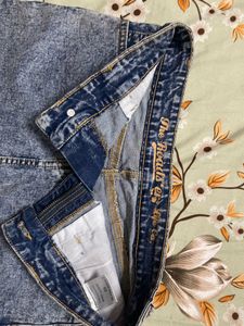 Acid Wash Denim Skirt