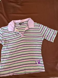 Striped Polo Top