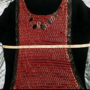 Long Woollen Top With Golden Detailing