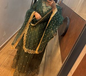 Elegant Green Kurta Set Mehndi special