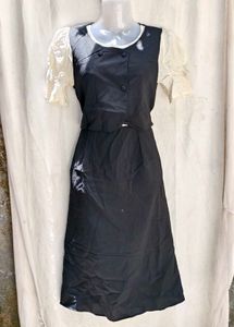 I. Elegant Black & Cream Kurta Set