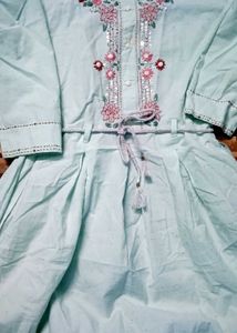 Embroidered Teal Kurta