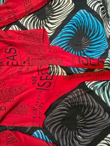 Red Graphic Print Button-Up Shirt