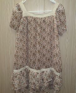 Sheer floral Chiffon Tiered Ruffle Dress