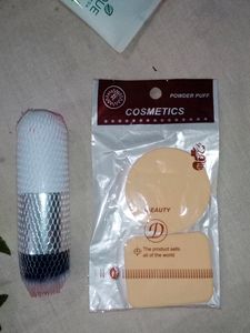 Foundation Brush and Compact Puff