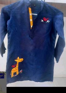 Cute Giraffe &amp; Bird Print Kurta Set