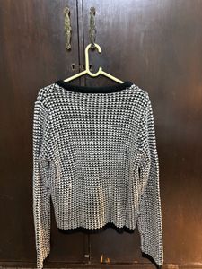 Classic Black &amp; White Knit Cardigan