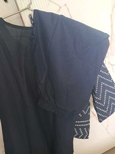 Elegant Navy Blue Kurta set with Bandhani Print