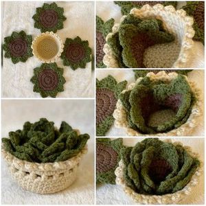 𓍢ִ໋🀦Crochet Succulent Coaster-Decor𓍢ִ໋🀦