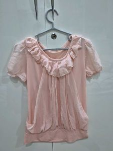 Peach Ruffle Top