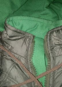 Green Puffer Hoodie Jacket Coat For Kids