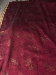 Maroon Floral Print Saree