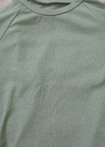 Ribbed Mock Neck Short Sleeve Top