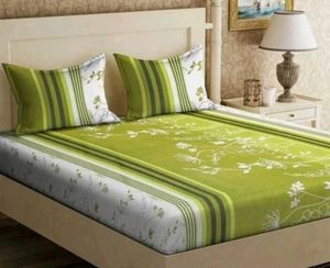 Glace Cotton Double Bedsheet With 2 Pillow Covers