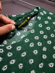 Green Floral Mini Dress