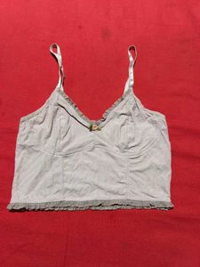 Pink Stripe Frill Strap Bralette