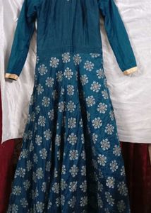 Elegant Teal Anarkali kurta set