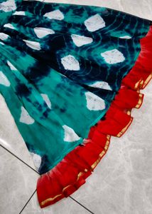 Stylish Tie-Dye Ethnic Gown