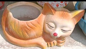 Cute Sleeping Cat Planter