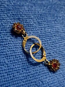 Vintage Red Gemstone Earrings