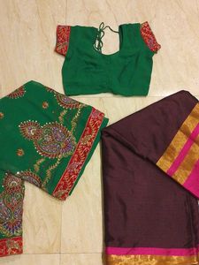 2 Saree With 1 Blouse. Dhamaka Offer