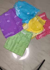 Colorful Chikankari Kurta Combo pack