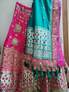 Elegant Pink Embroidered Lehenga Skirt