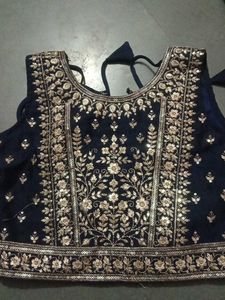 Embroidered Velvet Blouse