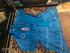Teal Kurta Set with Embellishments