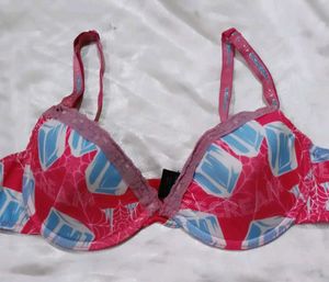 Pink &amp; Blue Diamond Print Bra