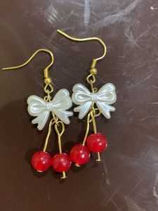 Cute Cherry Bow Earrings