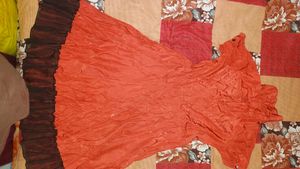 Orange Button-Up Midi Dress