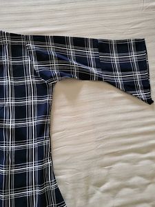 Classic Navy &amp; White Plaid Top