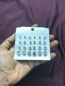 Roslynd Rhinestone Stud Earring Set pack of 12