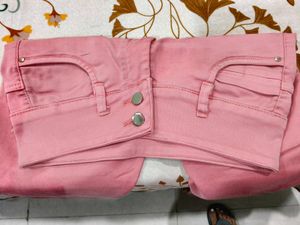 High Waisted Pink Jeans