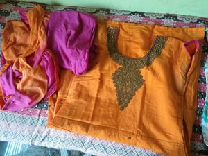 Orange Kurta Set with Dupatta