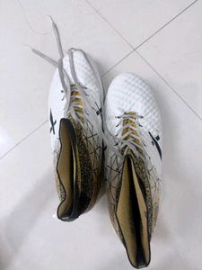 White &amp; Gold Football Cleats