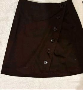 Brown Button Skirt