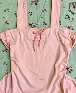 Pink Tie-Up Tank Top