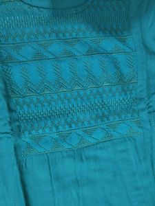 Teal Embroidered Kurta