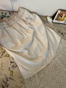 White Polka Dot Ruffle Skirt