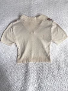 Argyle Knit Collared Top