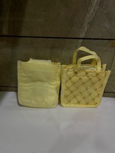 Set of 2 Yellow Mini Tote Bags