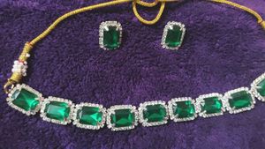 Emerald &amp; Diamond Necklace Set
