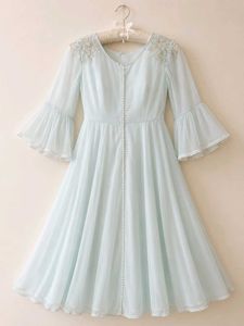 Vintage Light Blue Bell Sleeve Dress