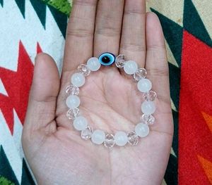 🧿Evil Eye White Beaded Bracelet🤍