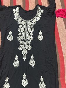 Chikan Kari Black Kurta