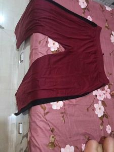 Maroon Joggers with Black Striped Pant