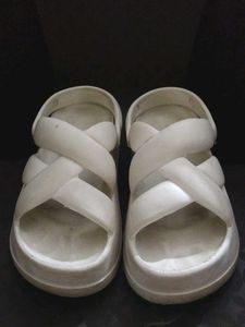 White Platform Slip-on Sandals